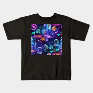 Outer Space Pattern Kids T-Shirt